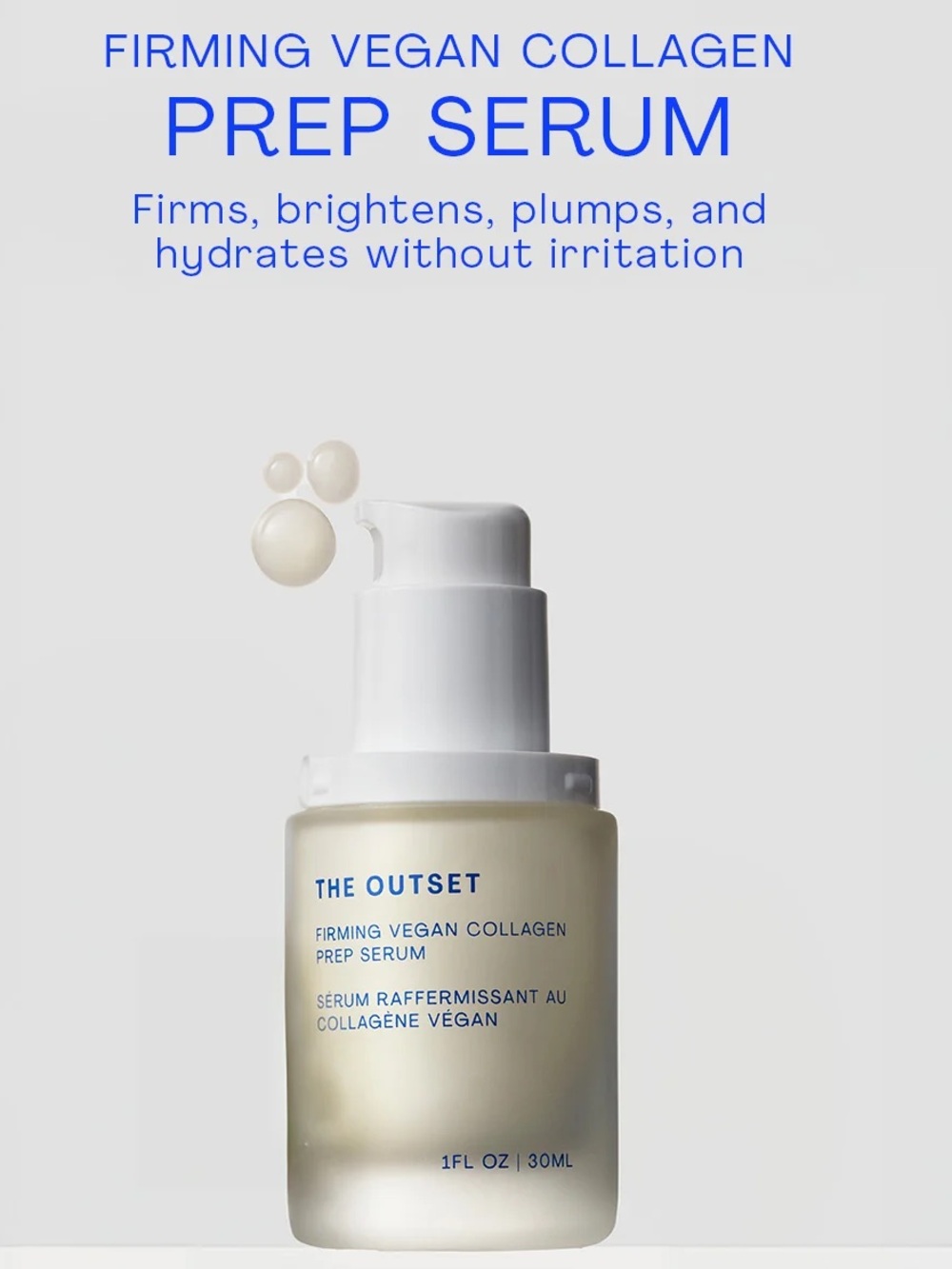 THE OUTSET Firming Vegan Collagen Prep Serum - 1 FL. OZ / 30 ml  ✨ NIB